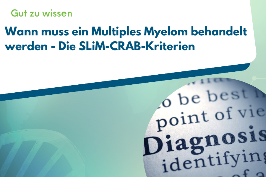 Blogtitelbild mit Auschnitt aus einem Artikel zur Diagnose des Multiplen Myeloms und der SLiM-CRAB-Kriterien.